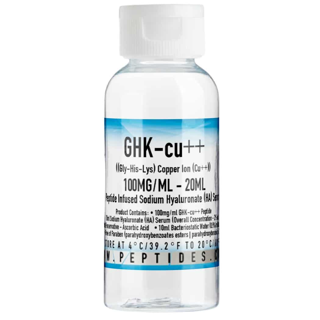 ghk cu 100mg/ml – 20ml ((gly his lys) copper ion (cu++)) – peptide infused sodium hyaluronate (ha) serum ghk cu 100mg/ml – 20ml ((gly his lys) copper ion (cu++)) – peptide infused sodium hyaluronate (ha) serum