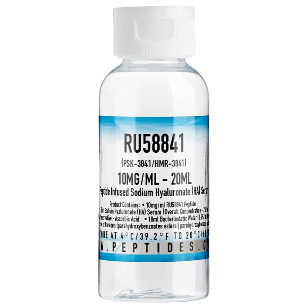 ru58841 10mg/ml – 20ml (psk 3841/hmr 3841) – peptide infused sodium hyaluronate (ha) serum ru58841 10mg/ml – 20ml (psk 3841/hmr 3841) – peptide infused sodium hyaluronate (ha) serum